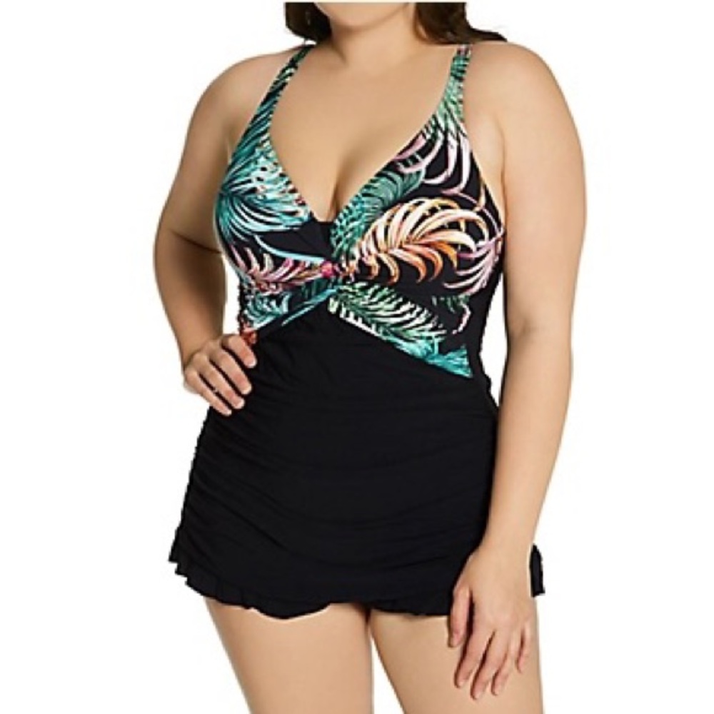 Profile by Gottex Plus Size Tropico One Piece Swim Dress, 24W